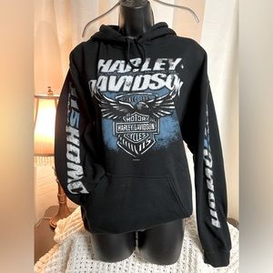 Harley Davidson black graphic hoodie
